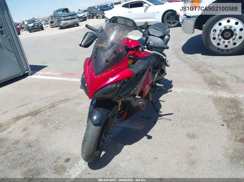 2016 Suzuki Gsx-S1000F VIN: JS1GT7CA5G2100588 Lot: 42432001