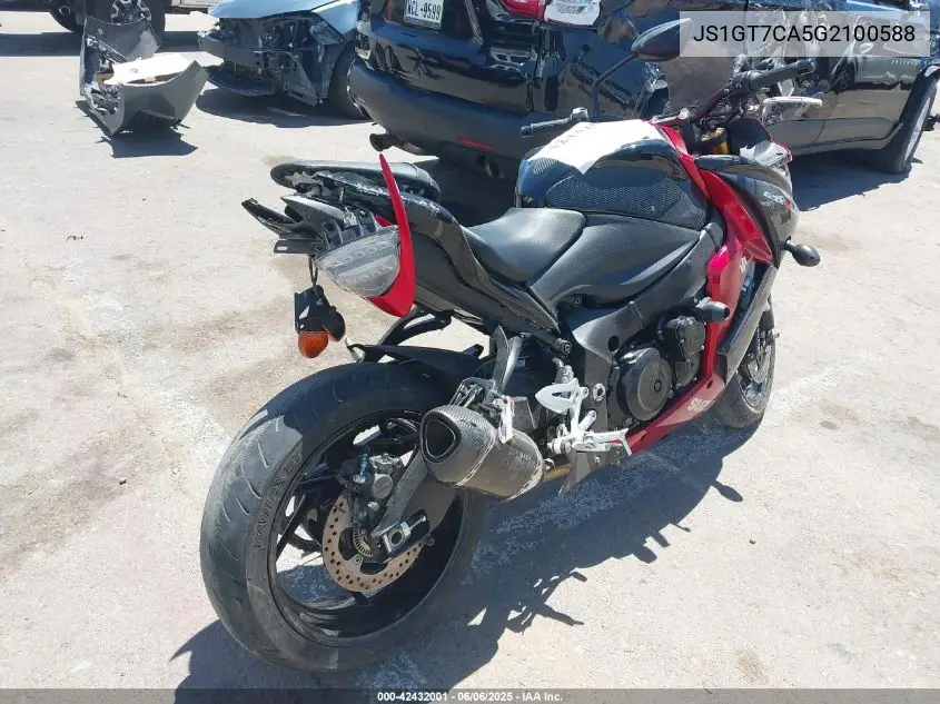 2016 Suzuki Gsx-S1000F VIN: JS1GT7CA5G2100588 Lot: 42432001