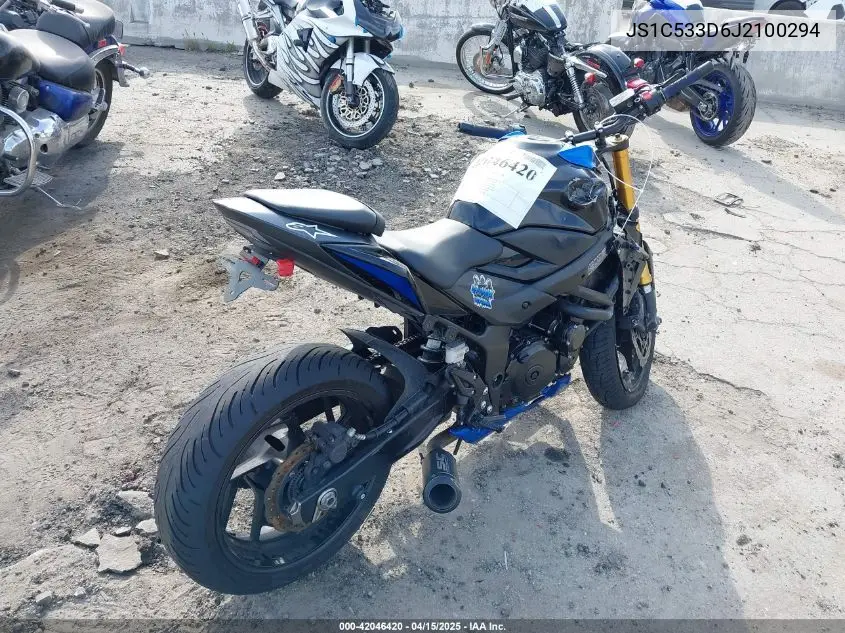 2018 Suzuki Gsx-S750 M/Z VIN: JS1C533D6J2100294 Lot: 42046420