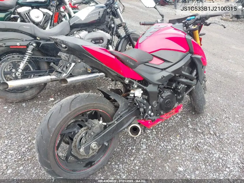 2018 Suzuki Gsx-S750 M/Z VIN: JS1C533B1J2100315 Lot: 42638822