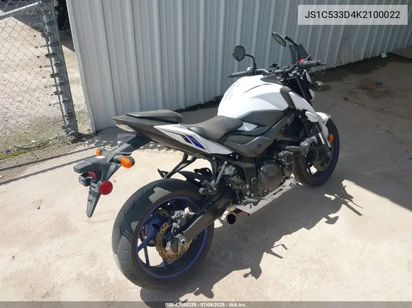 2019 Suzuki Gsx-S750 M/Z VIN: JS1C533D4K2100022 Lot: 42665329