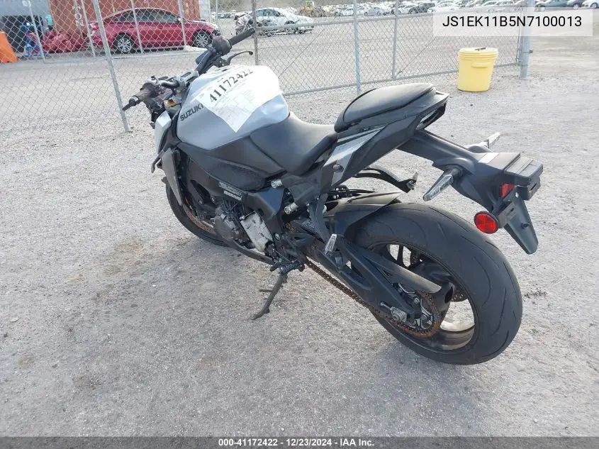 2022 Suzuki Gsx-S1000 A VIN: JS1EK11B5N7100013 Lot: 41172422