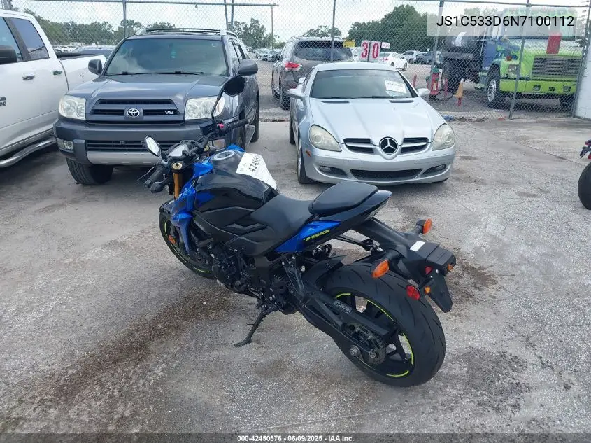 2022 Suzuki Gsx-S750 M/Z VIN: JS1C533D6N7100112 Lot: 42450576