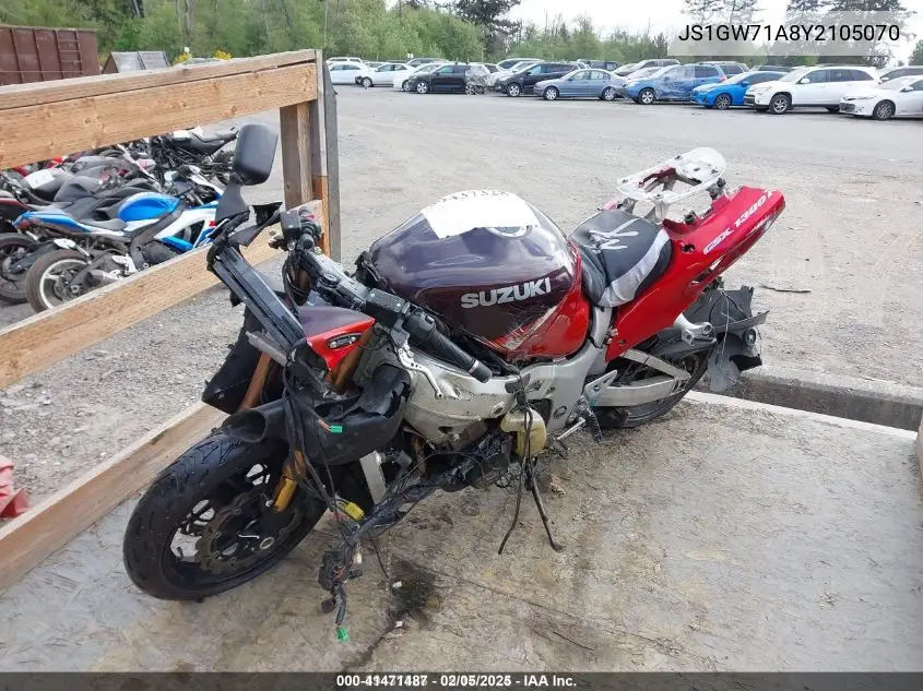 2000 Suzuki Gsx1300 R VIN: JS1GW71A8Y2105070 Lot: 41471487