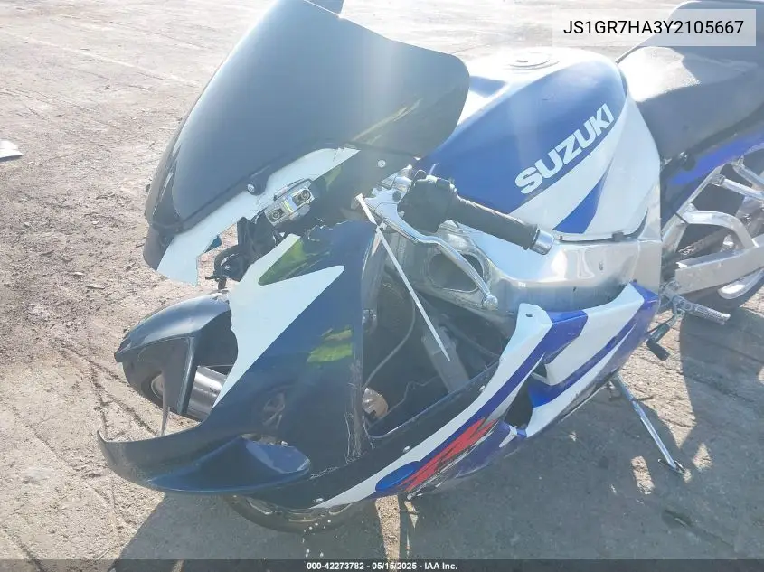 2000 Suzuki Gsx-R750 VIN: JS1GR7HA3Y2105667 Lot: 42273782