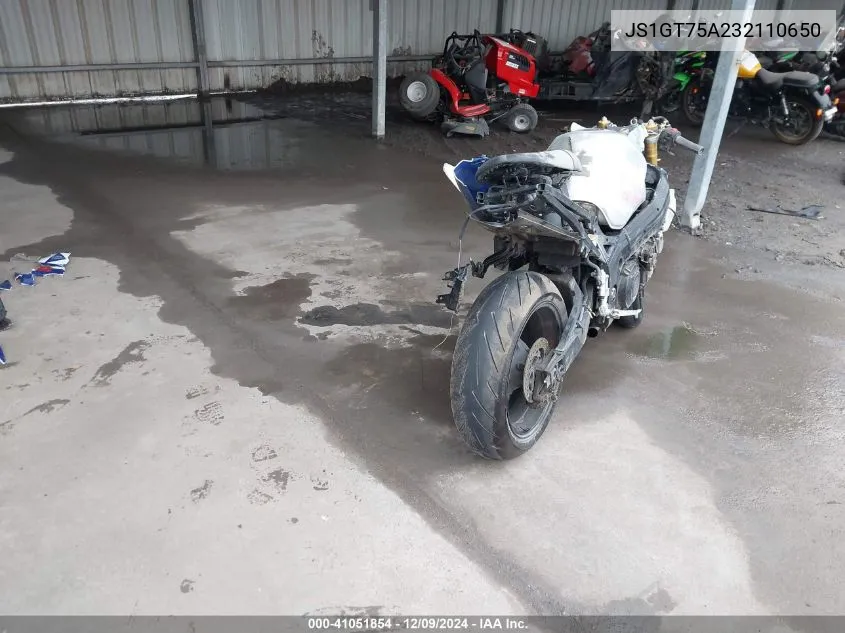 2003 Suzuki Gsx-R1000 VIN: JS1GT75A232110650 Lot: 41051854