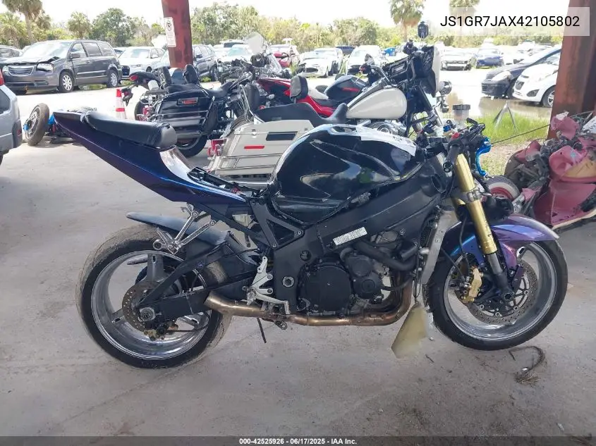 2004 Suzuki Gsx-R750 K VIN: JS1GR7JAX42105802 Lot: 42525926