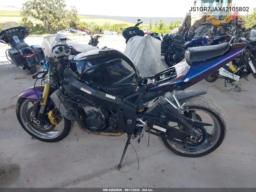 2004 Suzuki Gsx-R750 K VIN: JS1GR7JAX42105802 Lot: 42525926