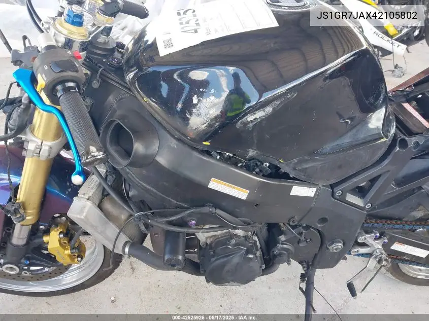 2004 Suzuki Gsx-R750 K VIN: JS1GR7JAX42105802 Lot: 42525926