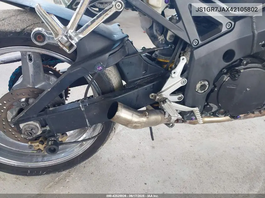 2004 Suzuki Gsx-R750 K VIN: JS1GR7JAX42105802 Lot: 42525926