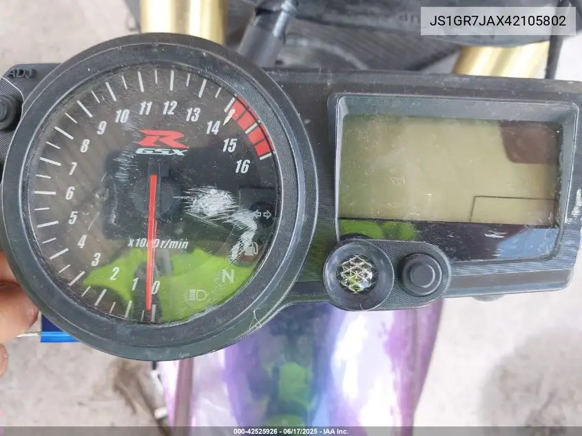 2004 Suzuki Gsx-R750 K VIN: JS1GR7JAX42105802 Lot: 42525926
