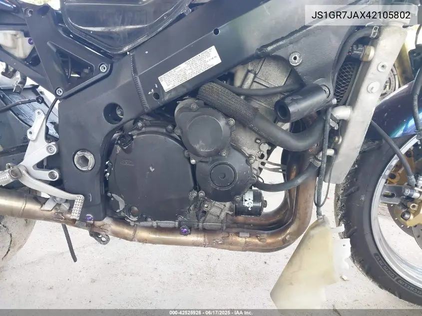 2004 Suzuki Gsx-R750 K VIN: JS1GR7JAX42105802 Lot: 42525926
