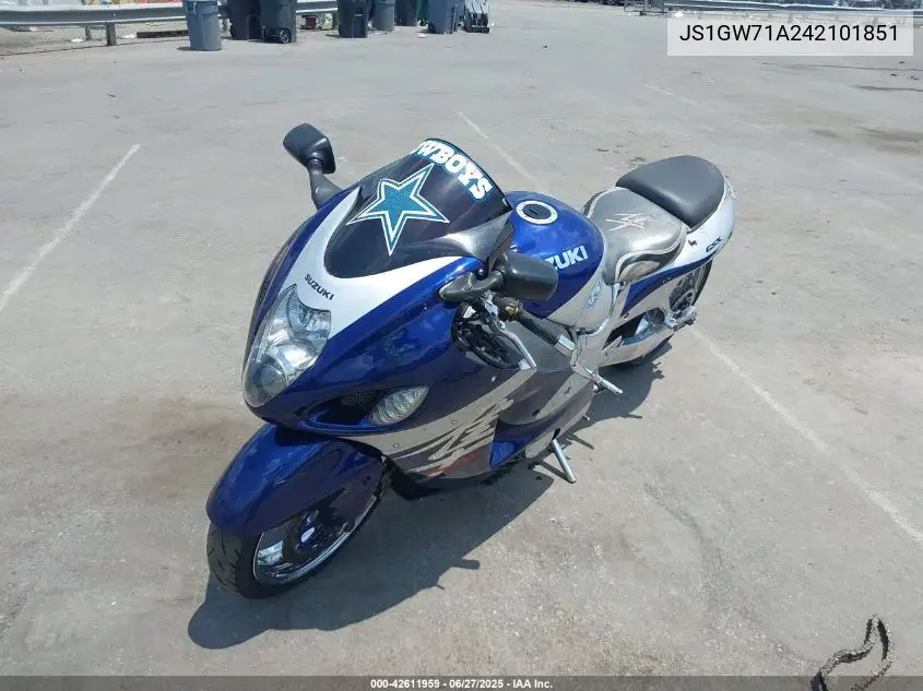 2004 Suzuki Gsx1300 R VIN: JS1GW71A242101851 Lot: 42611959