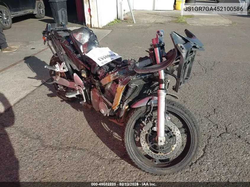 2005 Suzuki Gsx750 F VIN: JS1GR7GA452100586 Lot: 41572225