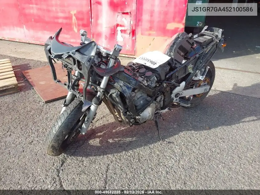 2005 Suzuki Gsx750 F VIN: JS1GR7GA452100586 Lot: 41572225
