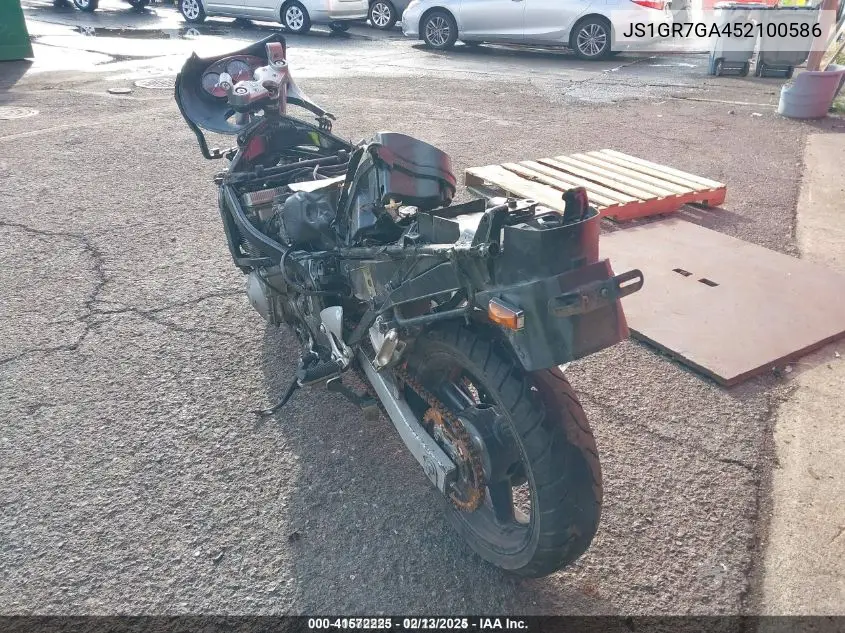 2005 Suzuki Gsx750 F VIN: JS1GR7GA452100586 Lot: 41572225