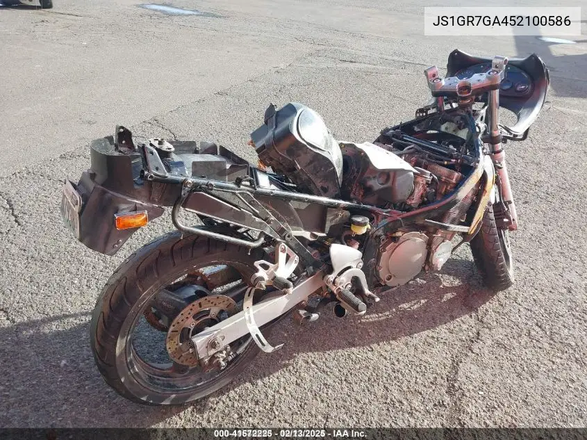 2005 Suzuki Gsx750 F VIN: JS1GR7GA452100586 Lot: 41572225