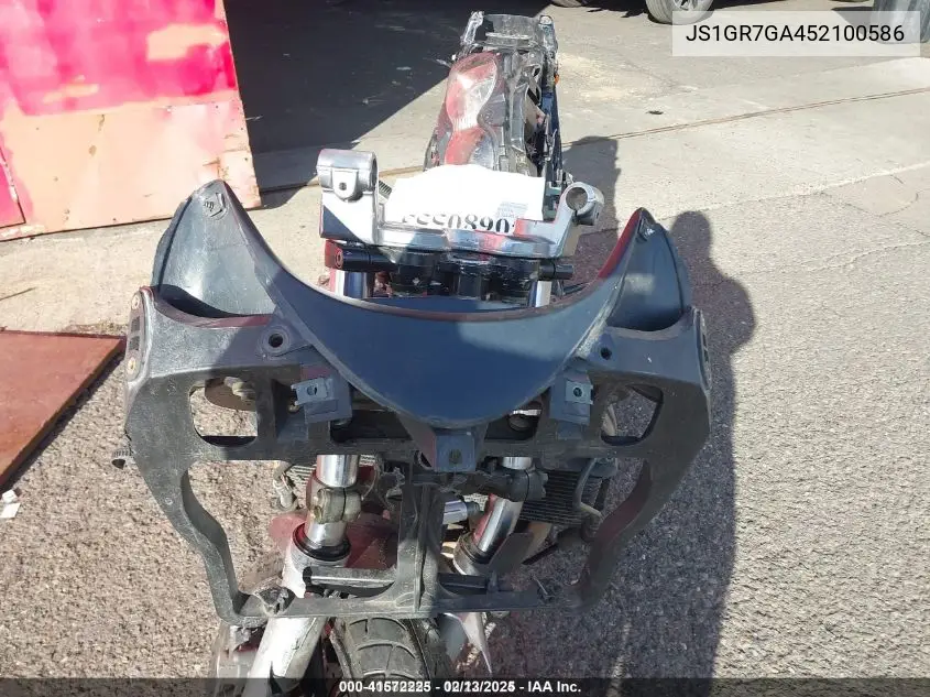 2005 Suzuki Gsx750 F VIN: JS1GR7GA452100586 Lot: 41572225