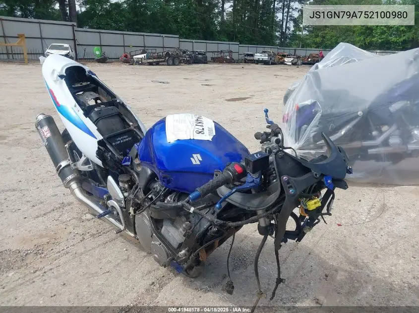 2005 Suzuki Gsx600 F VIN: JS1GN79A752100980 Lot: 41948178