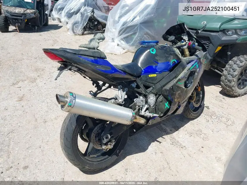 2005 Suzuki Gsx-R750 K VIN: JS1GR7JA252100451 Lot: 42020931