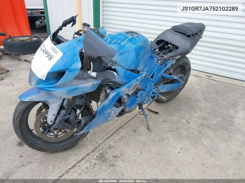 2005 Suzuki Gsx-R750 K VIN: JS1GR7JA752102289 Lot: 42224998