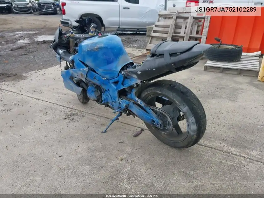 2005 Suzuki Gsx-R750 K VIN: JS1GR7JA752102289 Lot: 42224998