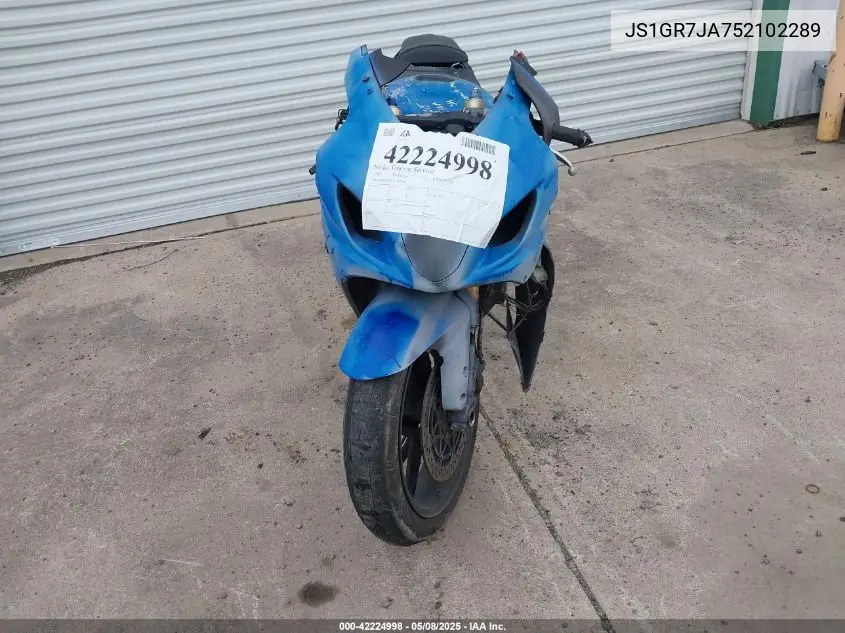 2005 Suzuki Gsx-R750 K VIN: JS1GR7JA752102289 Lot: 42224998