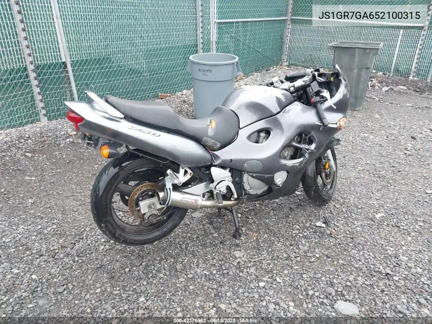 2005 Suzuki Gsx750 F VIN: JS1GR7GA652100315 Lot: 42376463