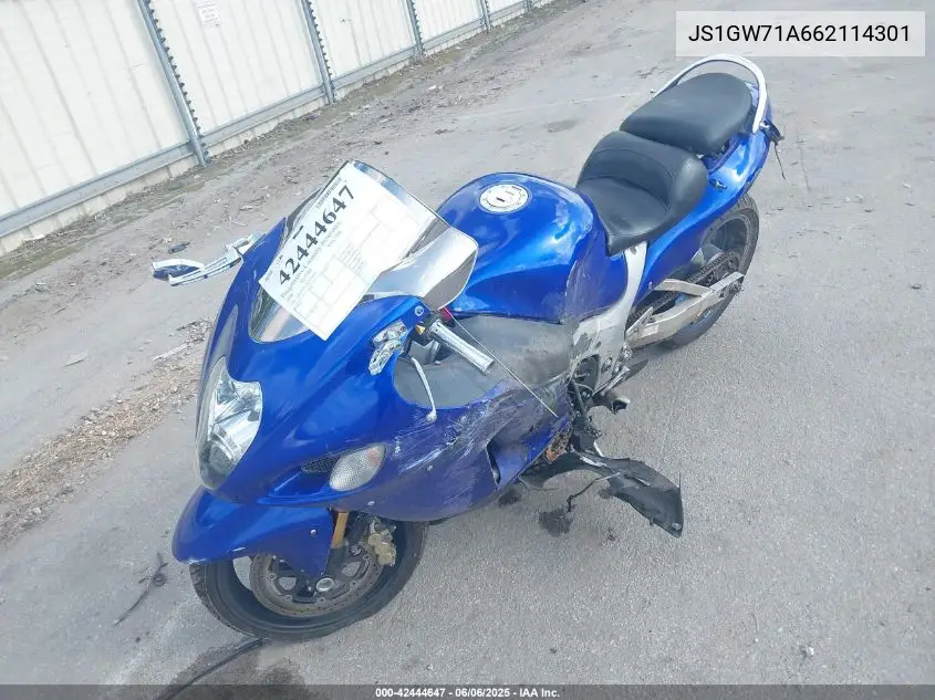 2006 Suzuki Gsx1300 R VIN: JS1GW71A662114301 Lot: 42444647