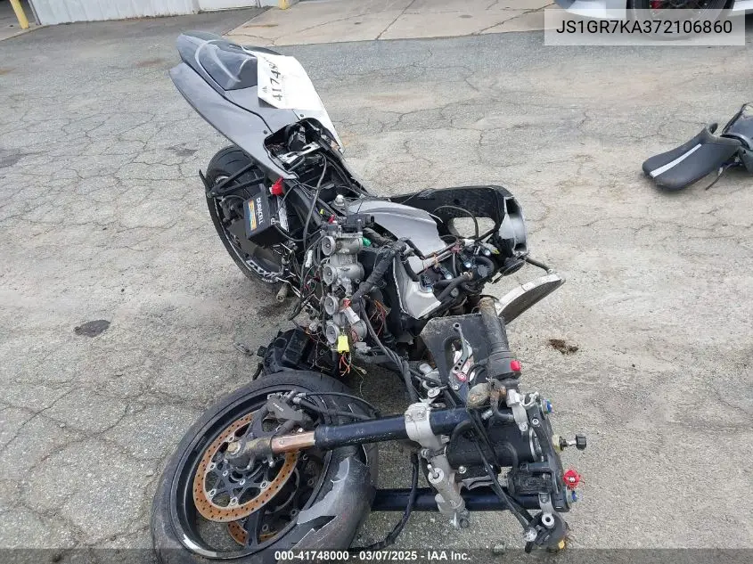 2007 Suzuki Gsx-R750 VIN: JS1GR7KA372106860 Lot: 41748000