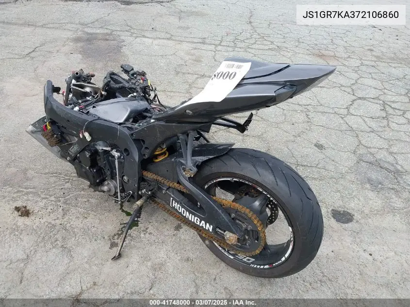2007 Suzuki Gsx-R750 VIN: JS1GR7KA372106860 Lot: 41748000