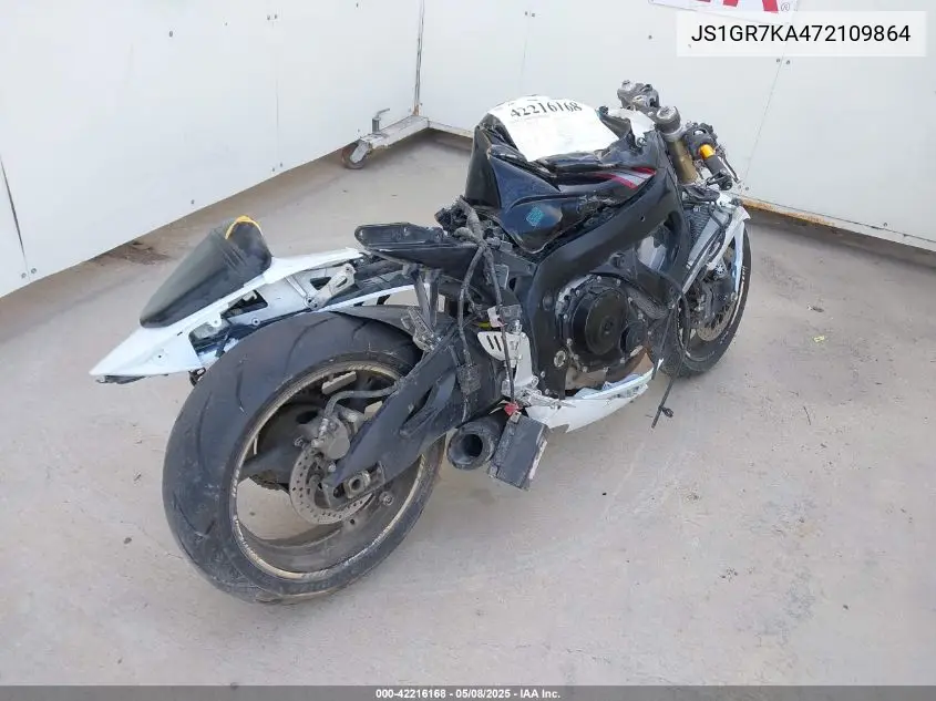 2007 Suzuki Gsx-R750 VIN: JS1GR7KA472109864 Lot: 42216168