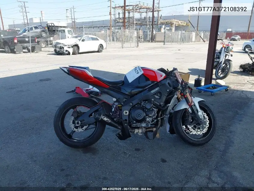 2007 Suzuki Gsx-R1000 VIN: JS1GT77A372108392 Lot: 42527029