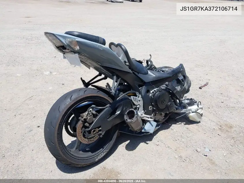 2007 Suzuki Gsx-R750 VIN: JS1GR7KA372106714 Lot: 42554890