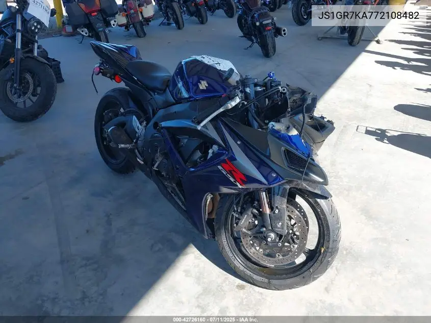2007 Suzuki Gsx-R750 VIN: JS1GR7KA772108482 Lot: 42726160