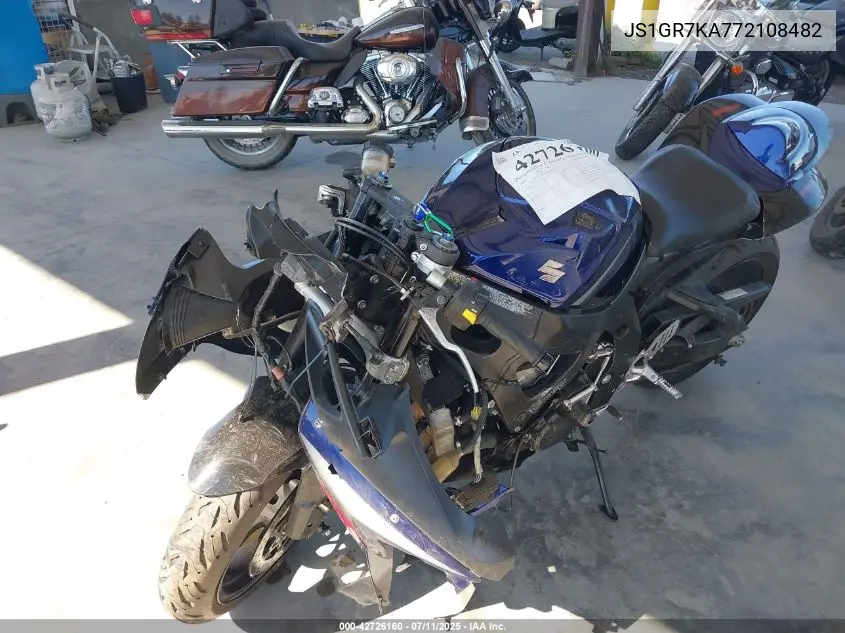 2007 Suzuki Gsx-R750 VIN: JS1GR7KA772108482 Lot: 42726160