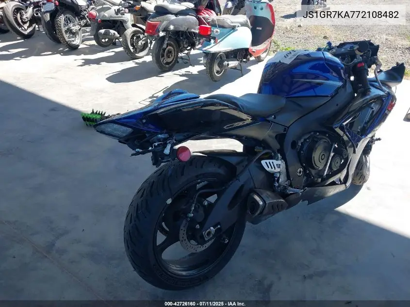 2007 Suzuki Gsx-R750 VIN: JS1GR7KA772108482 Lot: 42726160
