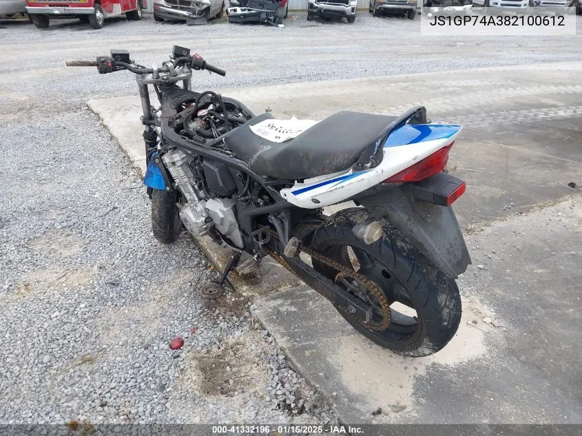 2008 Suzuki Gsx650 F VIN: JS1GP74A382100612 Lot: 41332196
