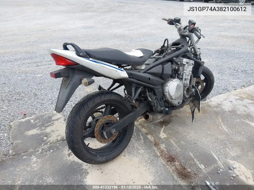 2008 Suzuki Gsx650 F VIN: JS1GP74A382100612 Lot: 41332196