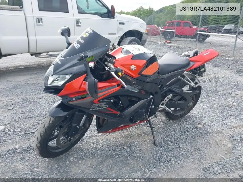 2008 Suzuki Gsx-R750 VIN: JS1GR7LA482101389 Lot: 42547490