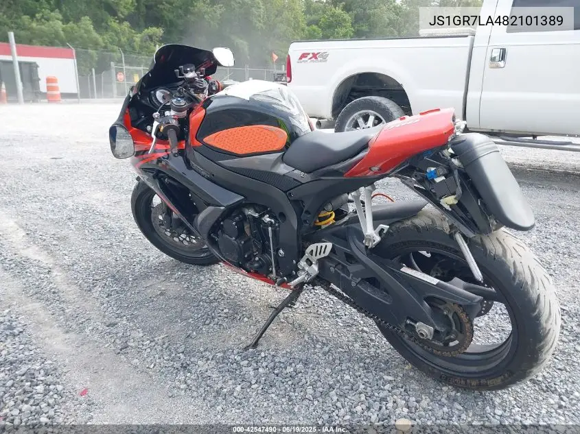 2008 Suzuki Gsx-R750 VIN: JS1GR7LA482101389 Lot: 42547490