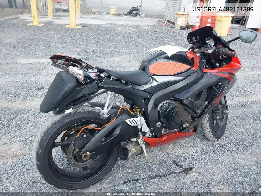 2008 Suzuki Gsx-R750 VIN: JS1GR7LA482101389 Lot: 42547490