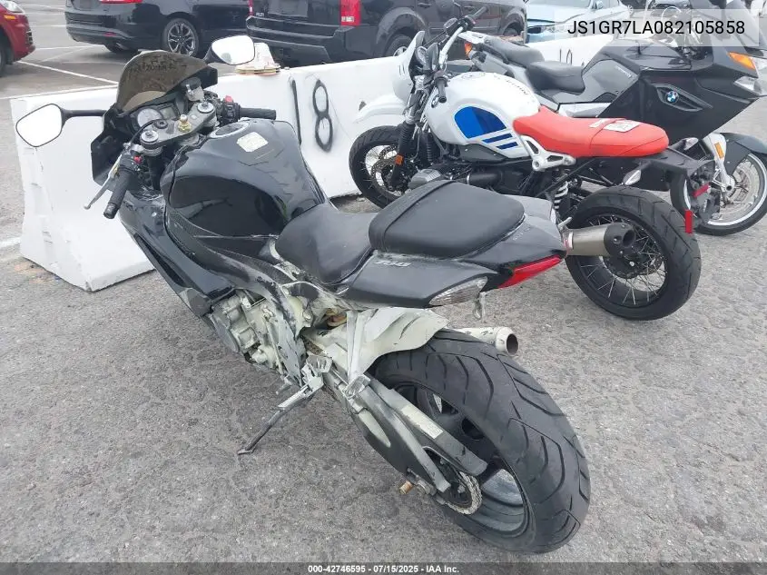 2008 Suzuki Gsx-R750 VIN: JS1GR7LA082105858 Lot: 42746595