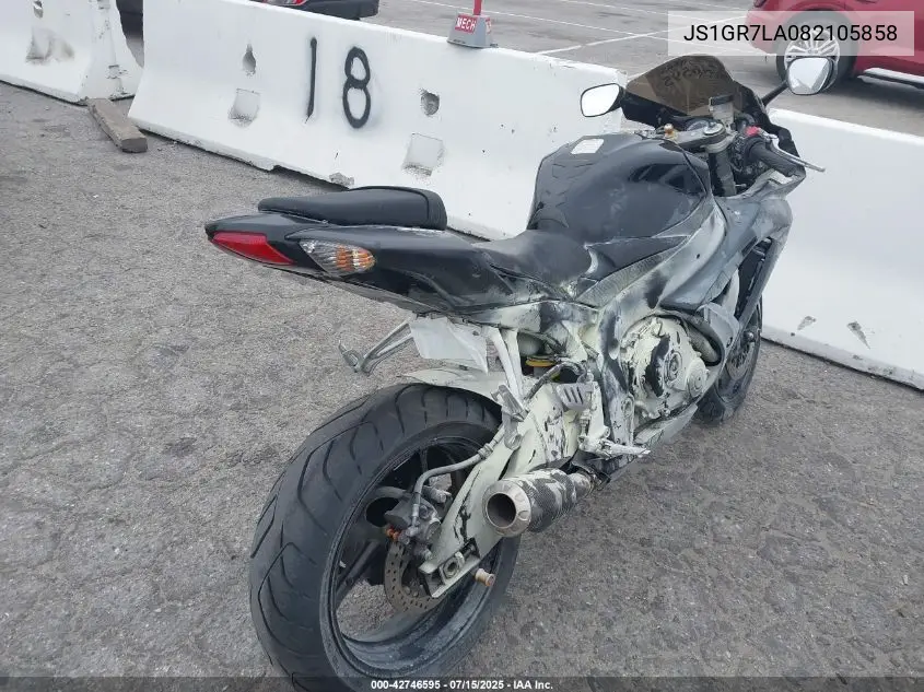 2008 Suzuki Gsx-R750 VIN: JS1GR7LA082105858 Lot: 42746595