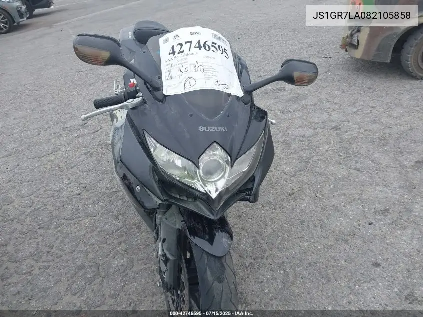 2008 Suzuki Gsx-R750 VIN: JS1GR7LA082105858 Lot: 42746595