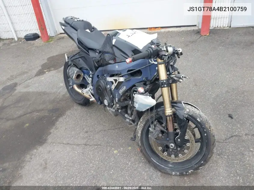 2011 Suzuki Gsx-R1000 VIN: JS1GT78A4B2100759 Lot: 42445581