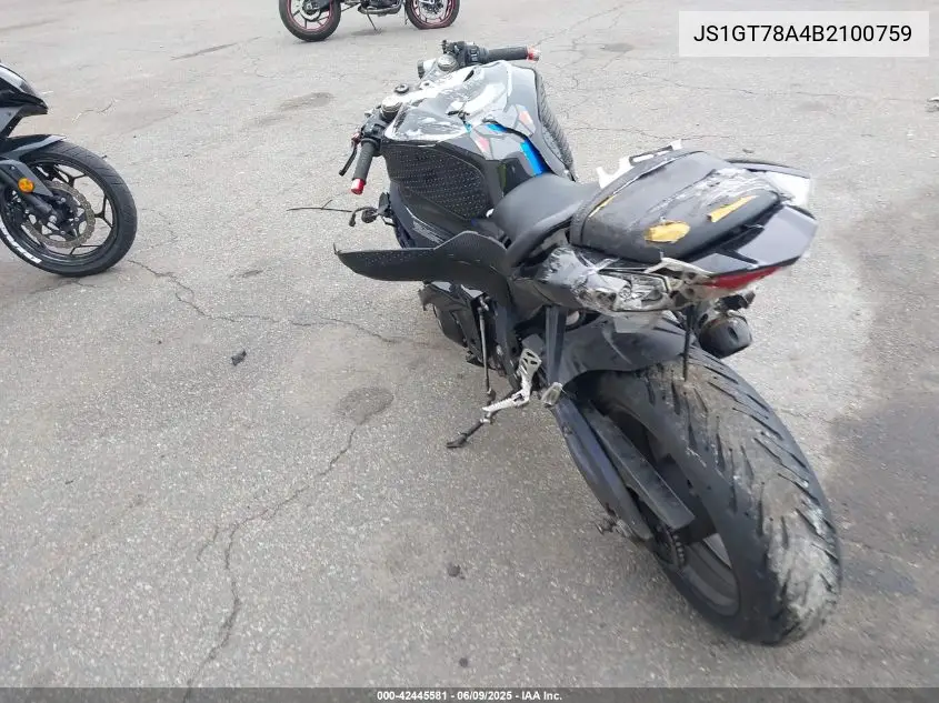 2011 Suzuki Gsx-R1000 VIN: JS1GT78A4B2100759 Lot: 42445581