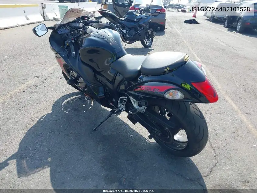 2011 Suzuki Gsx1300 R VIN: JS1GX72A4B2103528 Lot: 42571775
