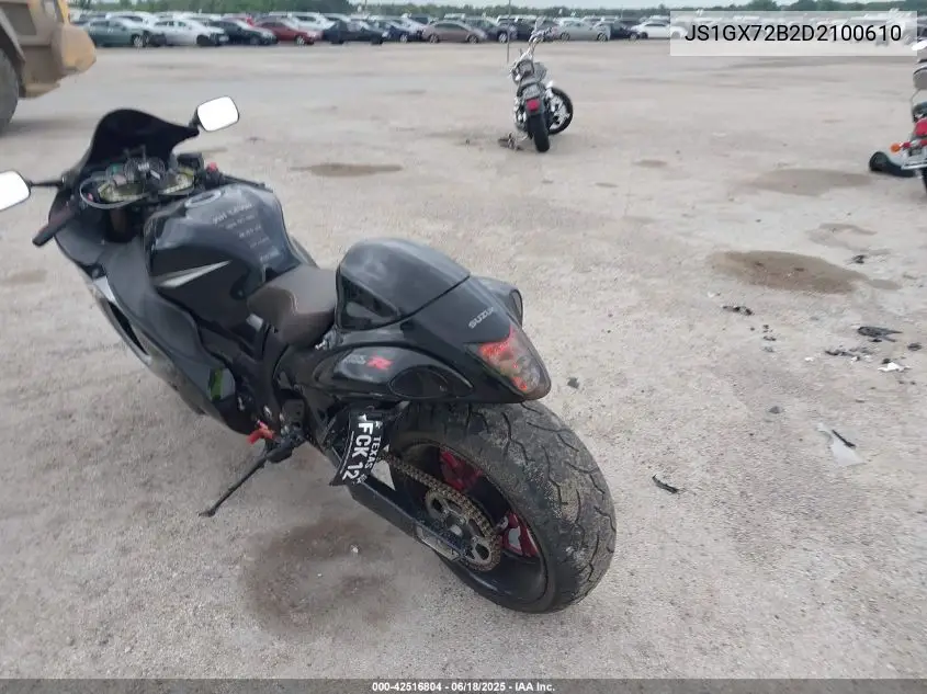 2013 Suzuki Gsx1300 Ra VIN: JS1GX72B2D2100610 Lot: 42516804