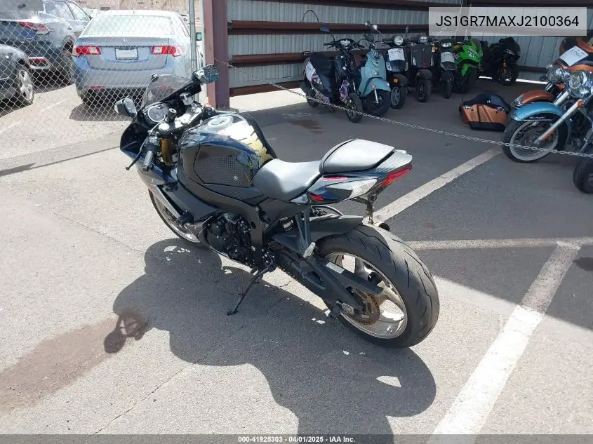 2018 Suzuki Gsx-R750 VIN: JS1GR7MAXJ2100364 Lot: 41925303